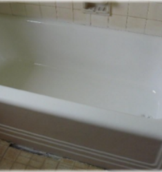 Calcified and Stained Steel Tub Refinished to White